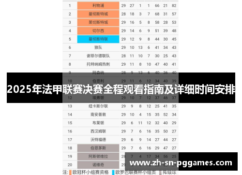 2025年法甲联赛决赛全程观看指南及详细时间安排